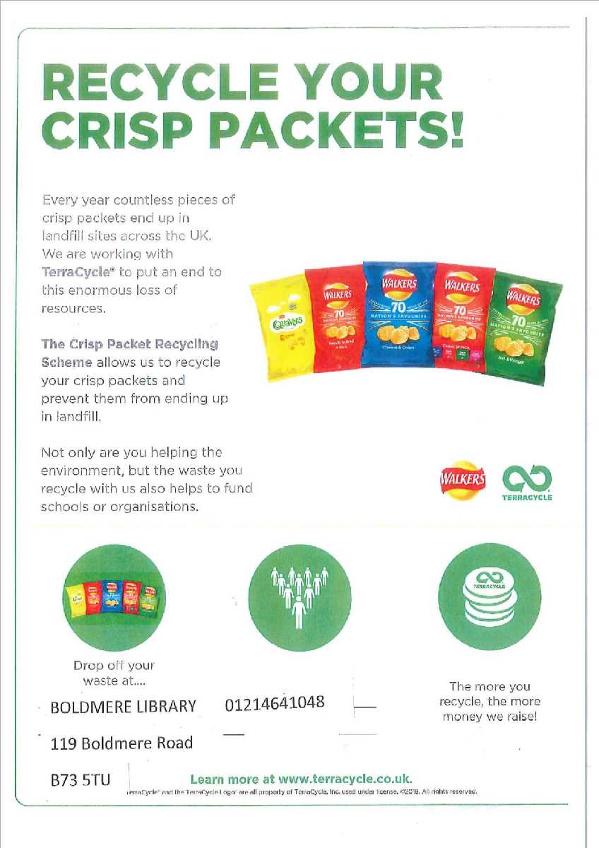 Recycle Crisp Packets at Boldmere Library